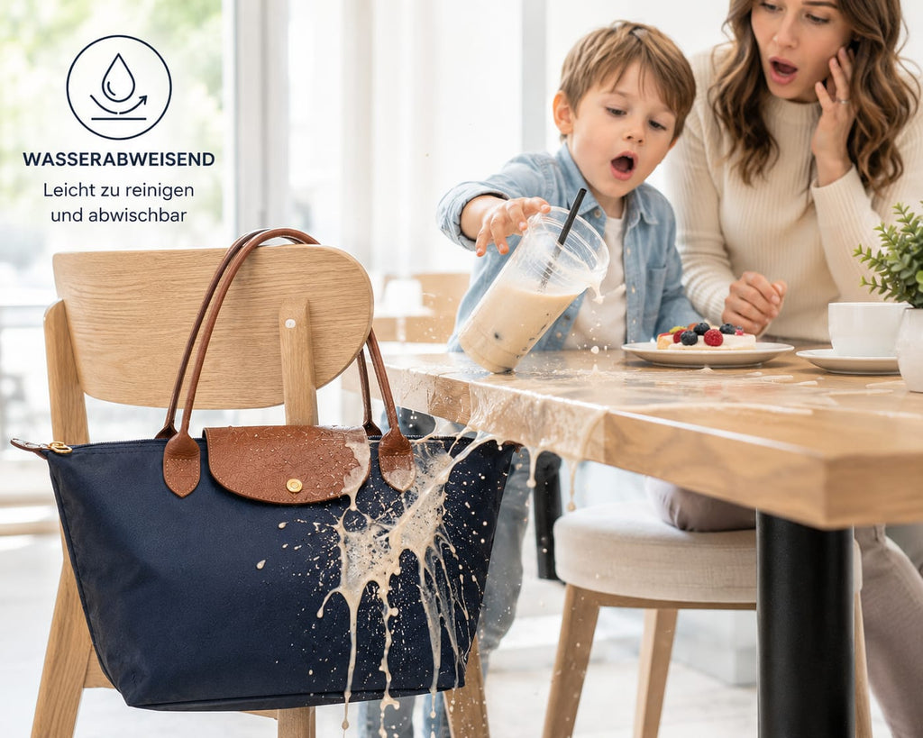 1 Shopper Tasche + 1 Transparente Kosmetiktasche, Damen Taschen Set, Wasserabweisende Schultertasche, Große Handtasche für Alltag, Büro, Reisen, Strand, Einkauf & Urlaub