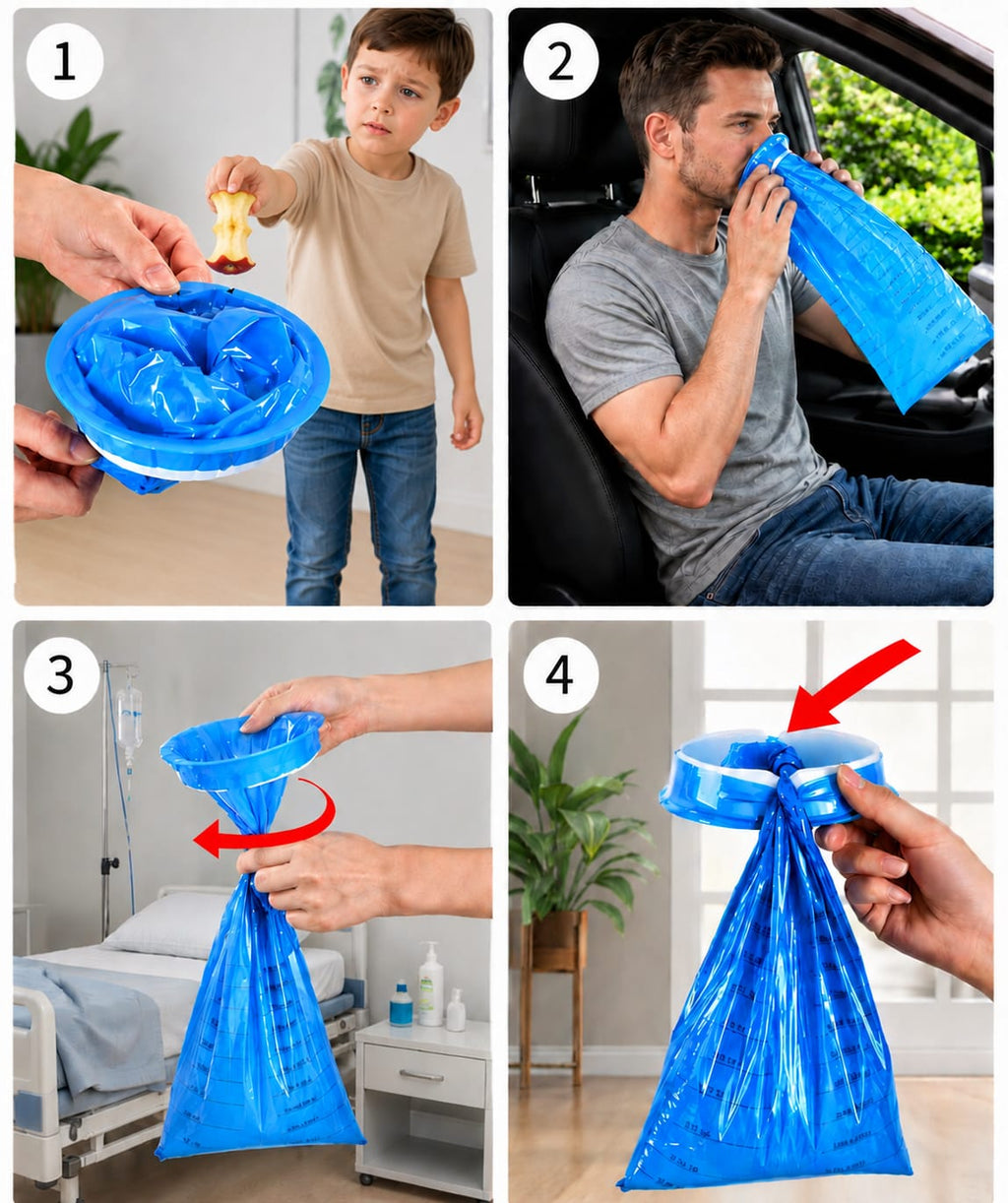 CLUBOK Familien-Reise-Notfallset... Einweghandschuhe und Komprimierte Handtücher, Feuer- und wasserbeständige Dokumententasche, Pflaster, Sprühflasche und Seifenblätter, Urinbeutel und Brechbeutel, Wattestäbchen mit Alkohol und Jod
